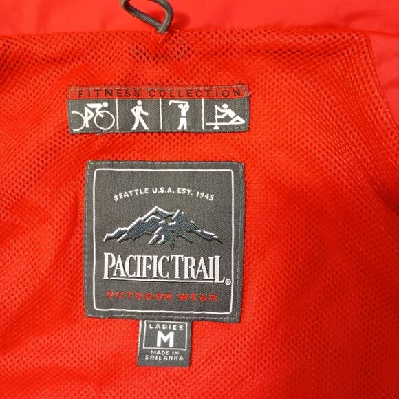 Pacific Trail Ladies Red Hooded Outdoor Jacket M Adjustable Cuffs & Pockets Mens - Picture 2 of 13